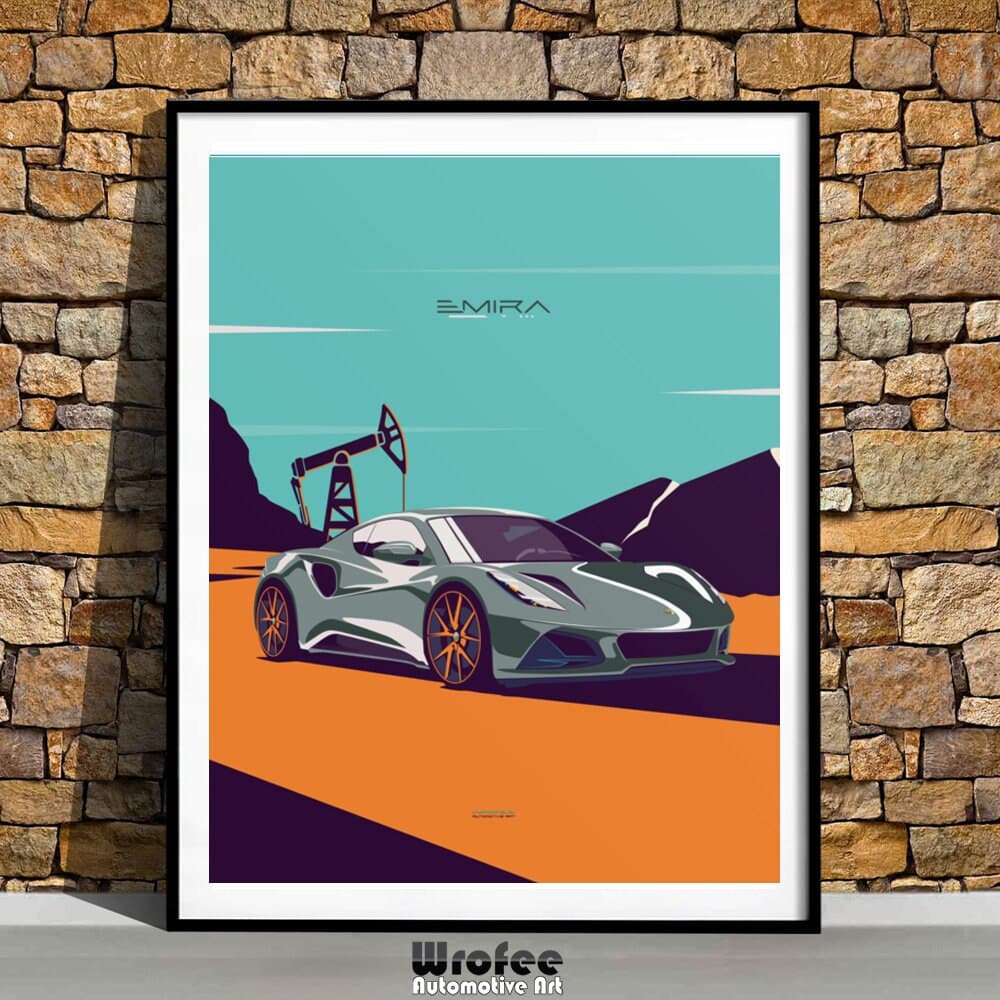 Emira Car Poster, Car Wall Art, Car Wall Decor, Sports Car, Vintage Cars, Retro Car Print, Car Gift Handmade Car Art Poster by Wrofee