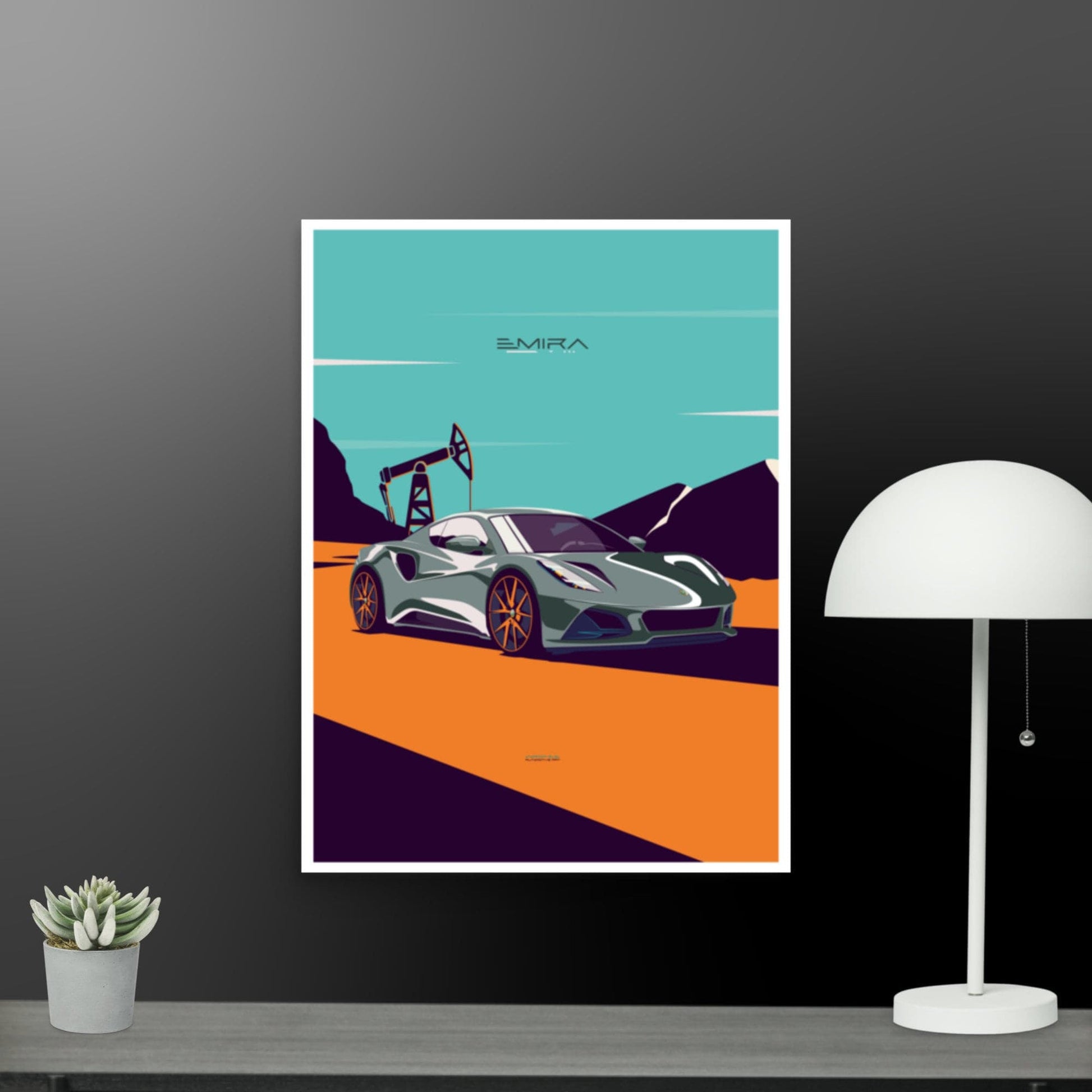 Emira Car Poster, Car Wall Art, Car Wall Decor, Sports Car, Vintage Cars, Retro Car Print, Car Gift Handmade Car Art Poster by Wrofee