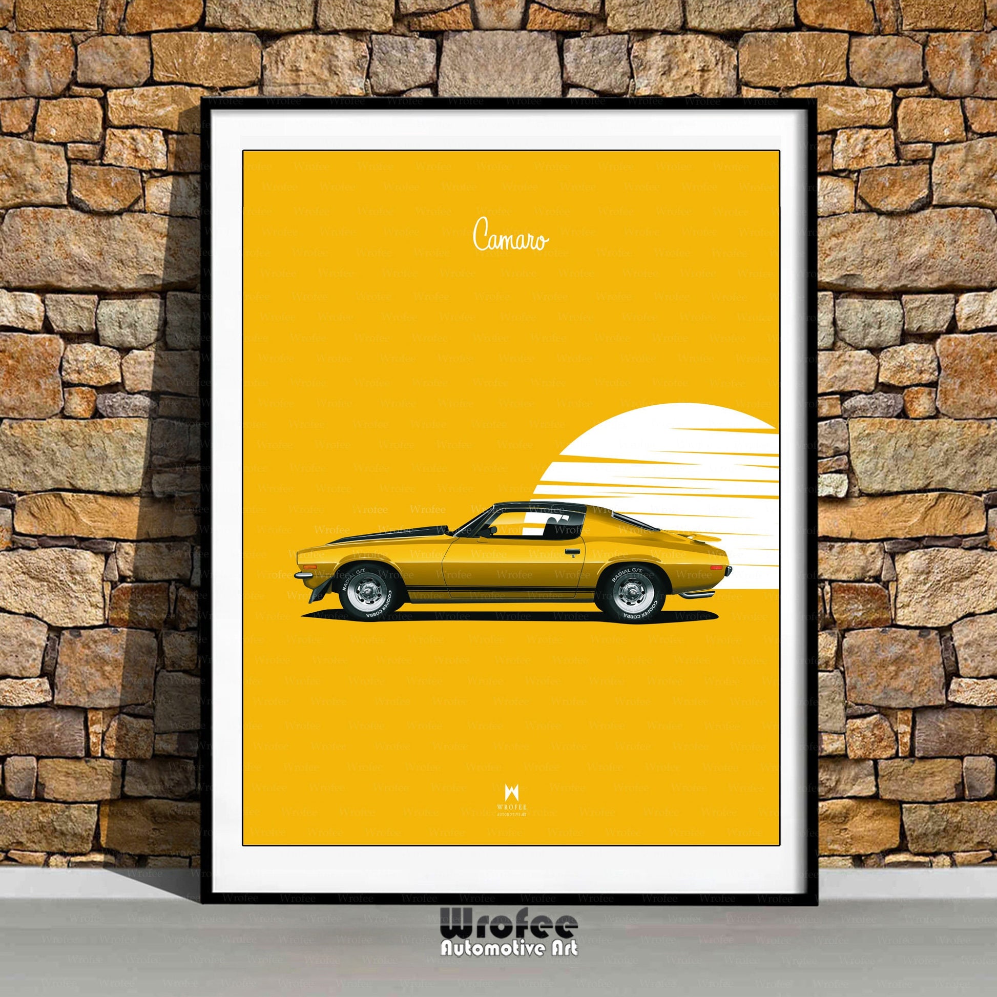 Vintage Yellow Chevrolet Camaro Poster