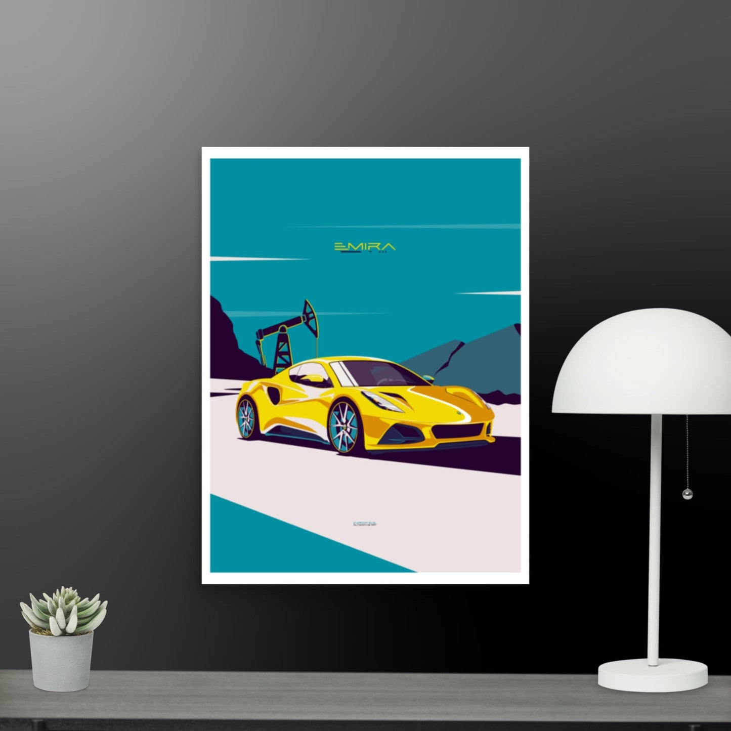 Emira Car Poster, Car Wall Art, Car Wall Decor, Sports Car, Vintage Cars, Retro Car Print, Car Gift Handmade Car Art Poster by Wrofee