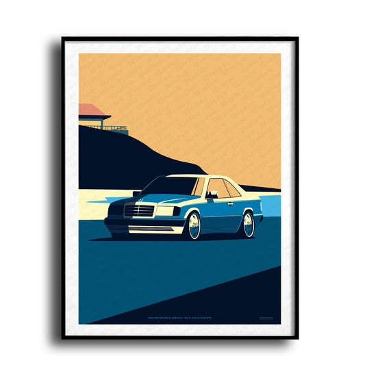 Mercedes W124 Art Print