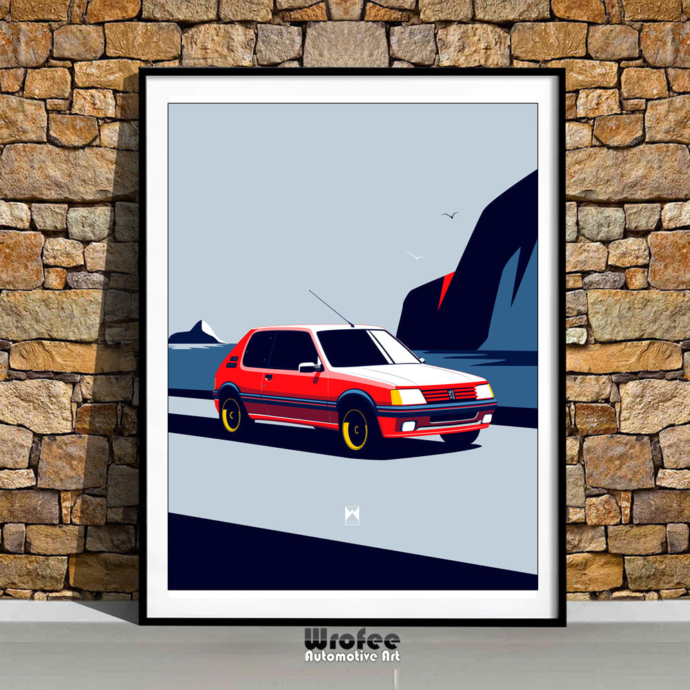 Retro 205 GTI Car Art Print