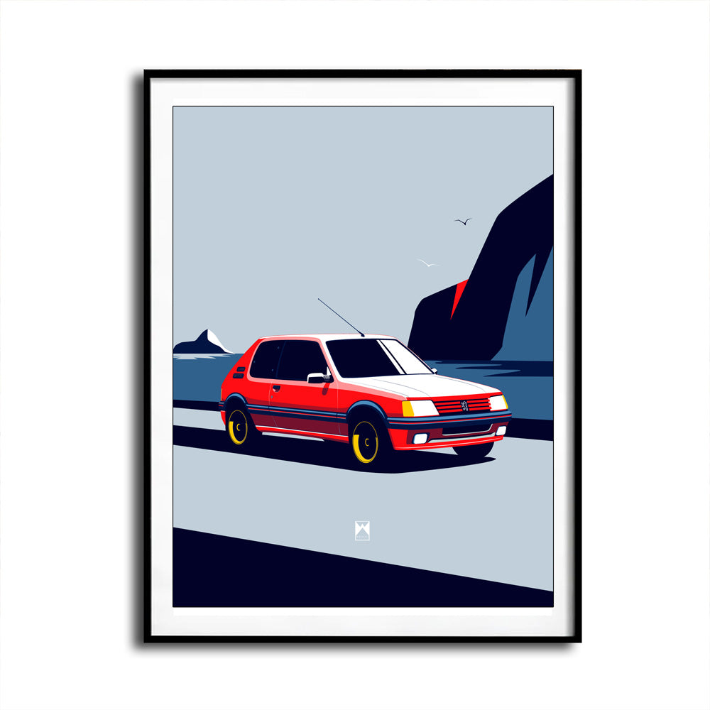 Retro 205 GTI Car Art Print