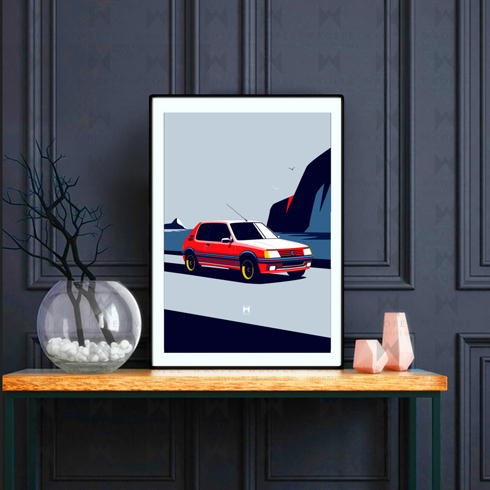 Retro 205 GTI Car Art Print