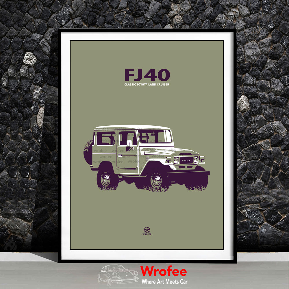 Vintage SUV FJ40 Land Cruiser Art Print