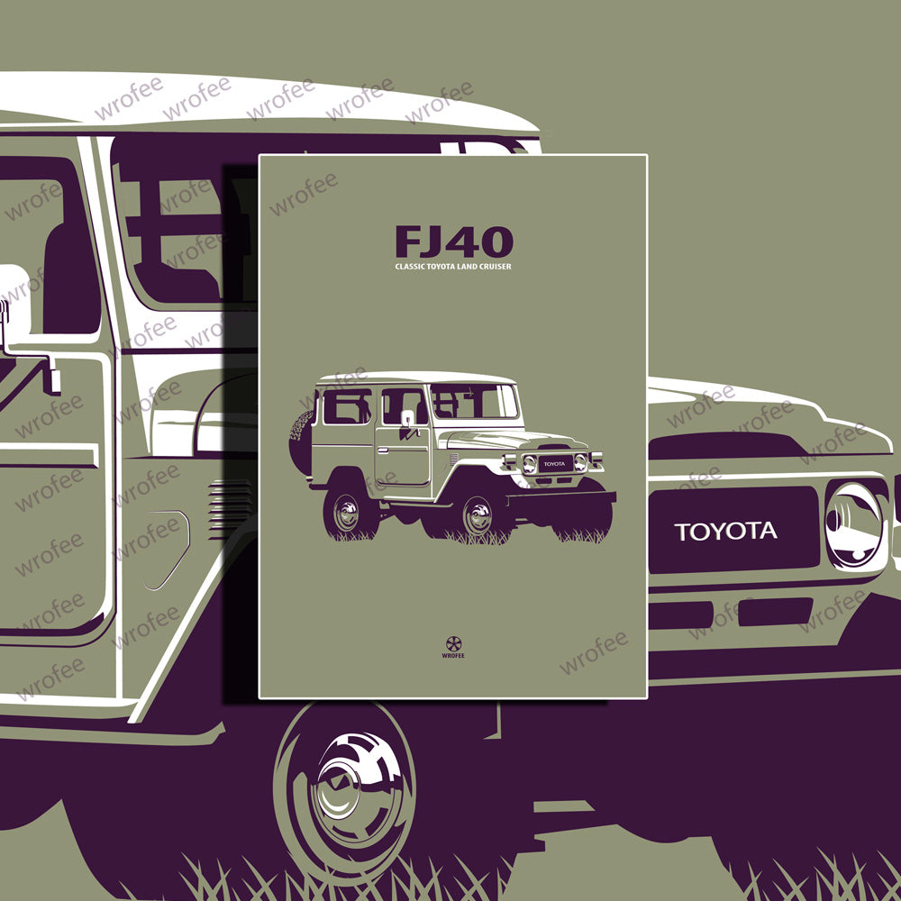 Vintage SUV FJ40 Land Cruiser Art Print