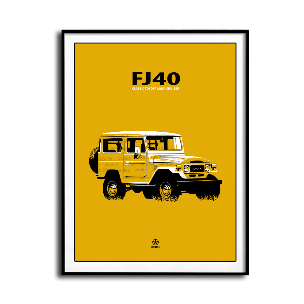 toyota fj40 land cruiser suv art print poster